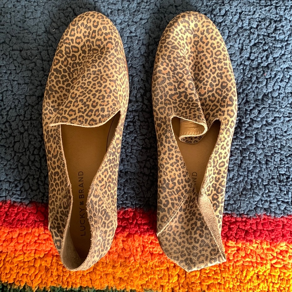 Lucky Brand leopard slip on shoes